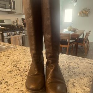 Frye Leather Boots with Back Zipper Detail